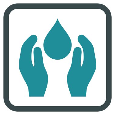 Su bakım vektör simgesi bir çerçeve içinde