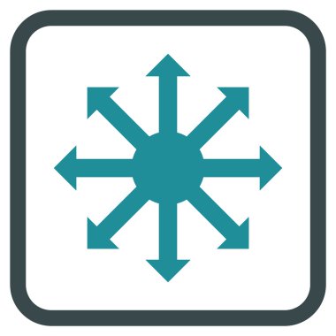 Radyal oklar bir çerçeve içinde simge vektör