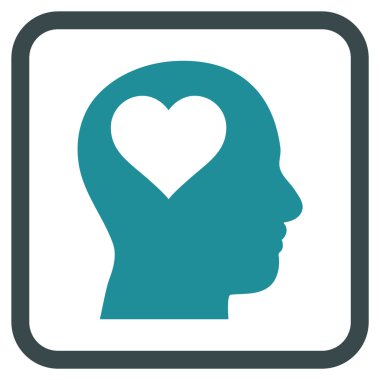 Sevgili baş bir çerçeve içinde simge vektör