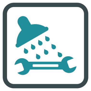 Duş sıhhi tesisat vektör simgesi bir çerçeve içinde