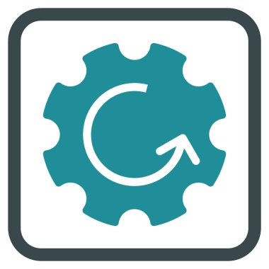 Dişli döndürme vektör simgesi bir çerçeve içinde