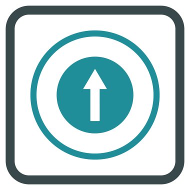 Bir çerçeve içinde yukarı yönlü ok vektör simgesi