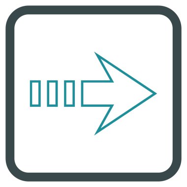 Doğru vektör simgesi bir çerçevede göndermek