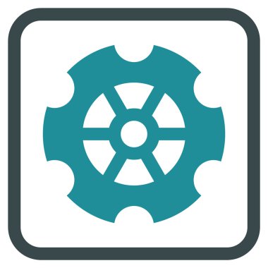 Dişli vektör simgesi bir çerçeve içinde