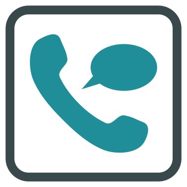 Telefon iletisi vektör simgesi bir çerçeve içinde
