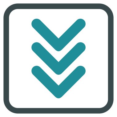 Vektör simgesi bir çerçeve içinde aşağı çift ok ucu