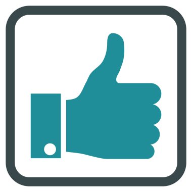 Vektör simgesi bir çerçeve içinde yukarı başparmak