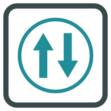 Dikey Çevir ok simge bir çerçeve içinde vektör