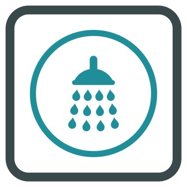 Duş vektör simgesi bir çerçeve içinde