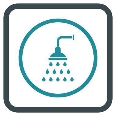 Duş vektör simgesi bir çerçeve içinde