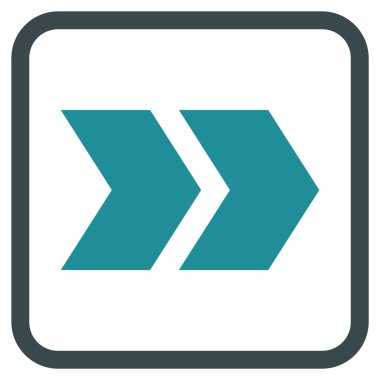 Üst karakter doğru vektör simgesi bir çerçeve içinde