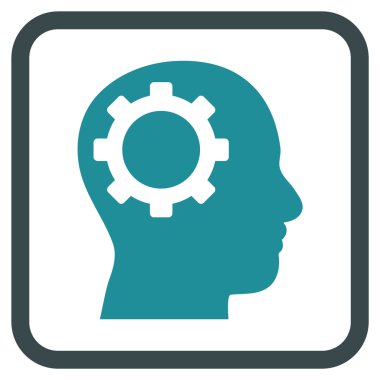 Akıl dişli vektör simgesi bir çerçeve içinde