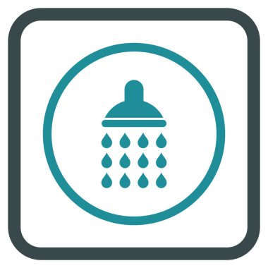 Duş vektör simgesi bir çerçeve içinde