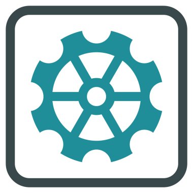 Dişli vektör simgesi bir çerçeve içinde