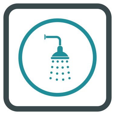 Duş vektör simgesi bir çerçeve içinde