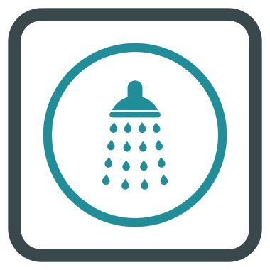 Duş vektör simgesi bir çerçeve içinde