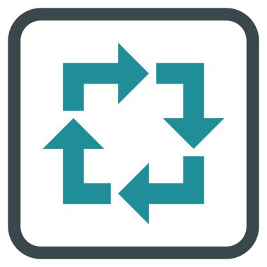 Geri dönüşüm vektör simgesi bir çerçeve içinde