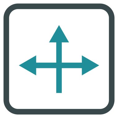 Kavşak yön vektör simgesi bir çerçeve içinde