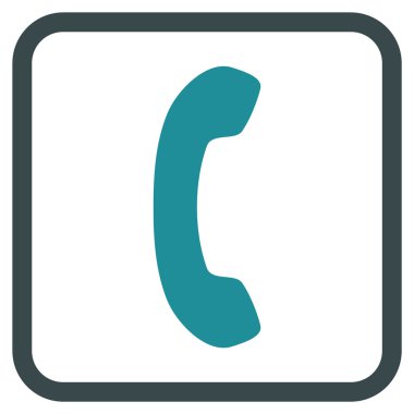 Telefon alıcı vektör simgesi bir çerçeve içinde