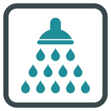 Duş vektör simgesi bir çerçeve içinde