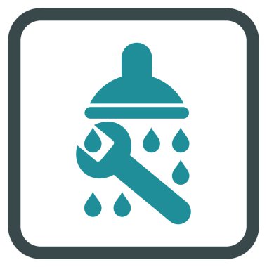 Duş sıhhi tesisat vektör simgesi bir çerçeve içinde