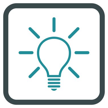 Ampul vektör simgesi bir çerçeve içinde