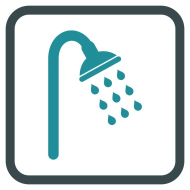 Duş vektör simgesi bir çerçeve içinde