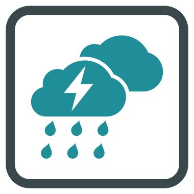 Fırtına bulutları vektör simgesi bir çerçeve içinde