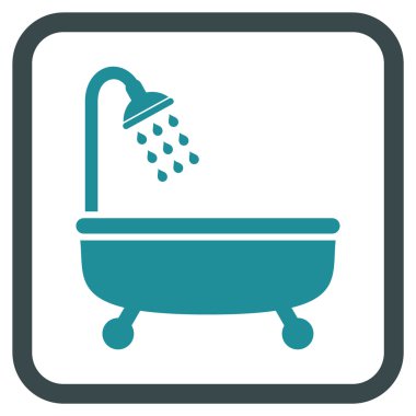 Duş Banyo vektör simgesi bir çerçeve içinde