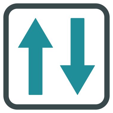 Dikey Çevir ok simge bir çerçeve içinde vektör