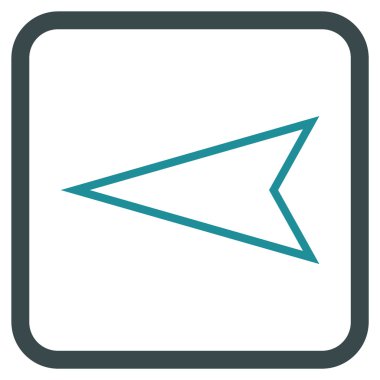 İşaretçi sol vektör simgesi bir çerçeve içinde