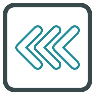 İşaretçi sol vektör simgesi bir çerçeve içinde üçlü