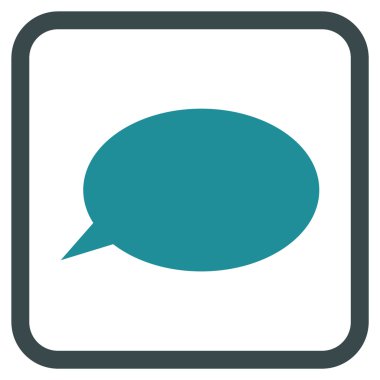 İleti bulut vektör simgesi bir çerçeve içinde