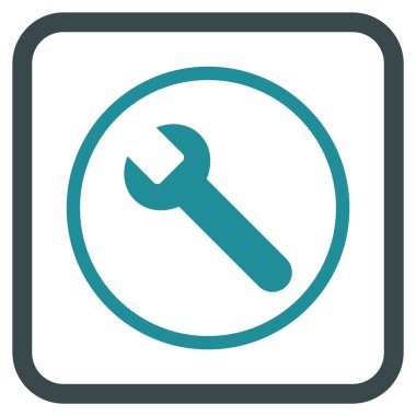 İngiliz anahtarı vektör simgesi bir çerçeve içinde