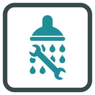 Duş sıhhi tesisat vektör simgesi bir çerçeve içinde