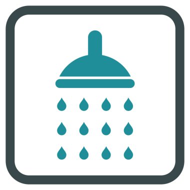 Duş vektör simgesi bir çerçeve içinde