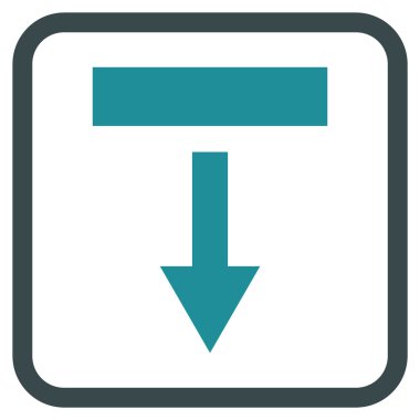 Vektör simgesi bir çerçeve içinde aşağı çekin