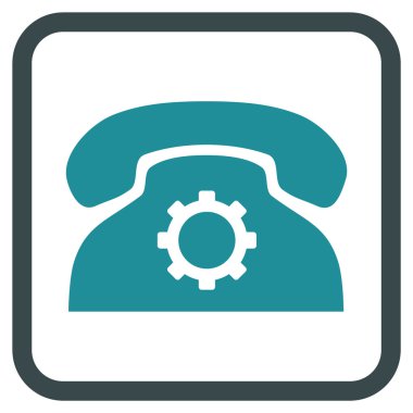 Telefon ayarları vektör simgesi bir çerçeve içinde