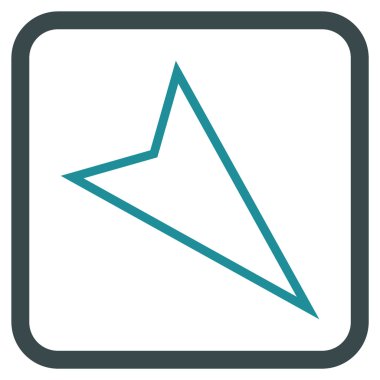 İşaretçi vektör simgesi bir çerçeve içinde aşağı