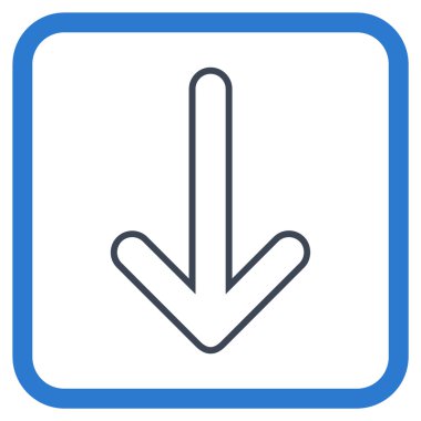 Vektör simgesi bir çerçeve içinde aşağı yönlü ok