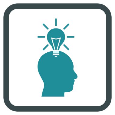 Dahi ampul vektör simgesi bir çerçeve içinde