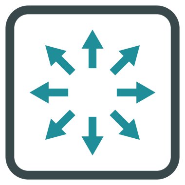 Radyal oklar bir çerçeve içinde simge vektör