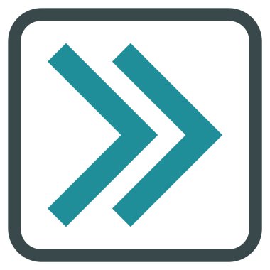 Üst karakter doğru vektör simgesi bir çerçeve içinde