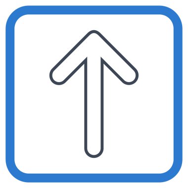 Vektör simgesi bir çerçeve içinde yukarı yönlü ok