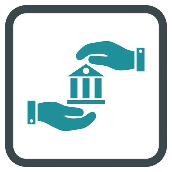 Ícone de vetor de serviço bancário em um quadro —  Vetores de Stock