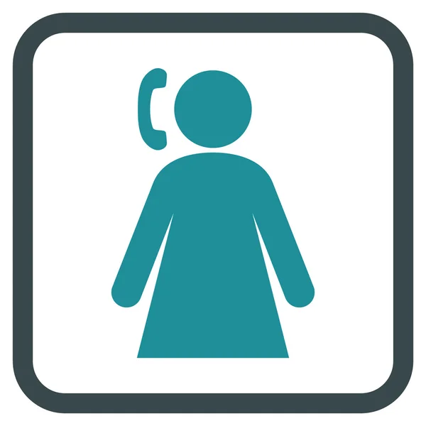 Appeler femme vecteur icône dans un cadre — Image vectorielle