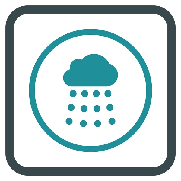 Icône vectorielle nuage de pluie dans un cadre — Image vectorielle