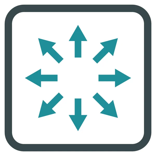 Icono de vectores de flechas radiales en un marco — Vector de stock