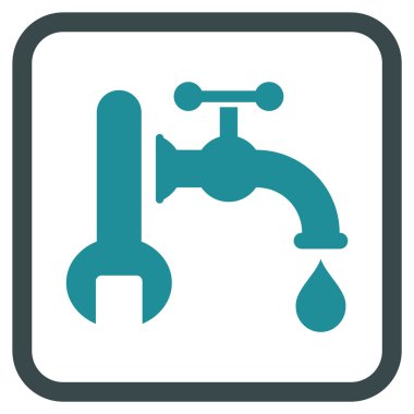 Sıhhi tesisat vektör simgesi bir çerçeve içinde