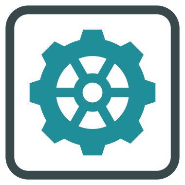 Dişli vektör simgesi bir çerçeve içinde